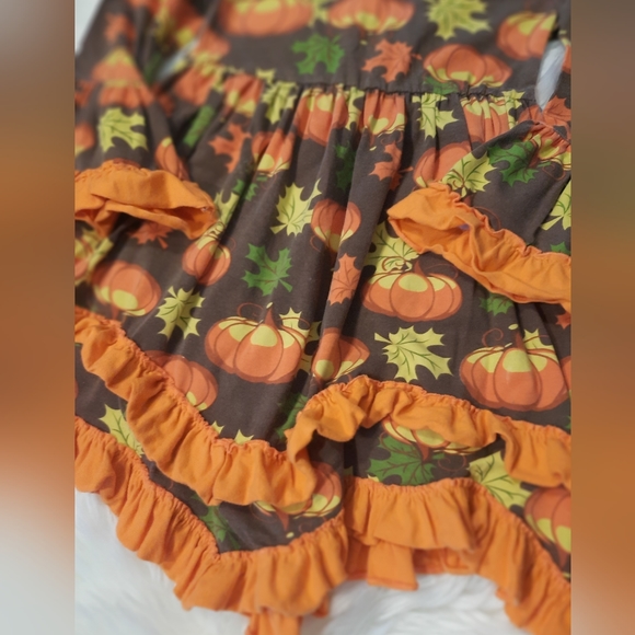 Girls Ruffled Fall Dress size 6-7 - Picture 2 of 5